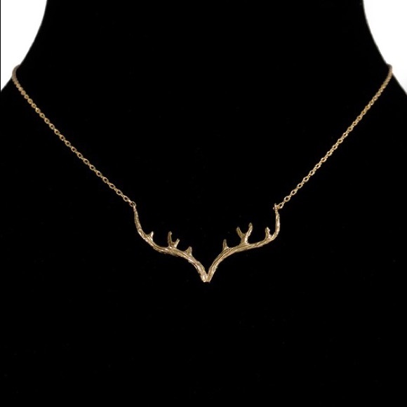 ✨RESTOCKED✨ Gold Antler Necklace - Picture 2 of 2